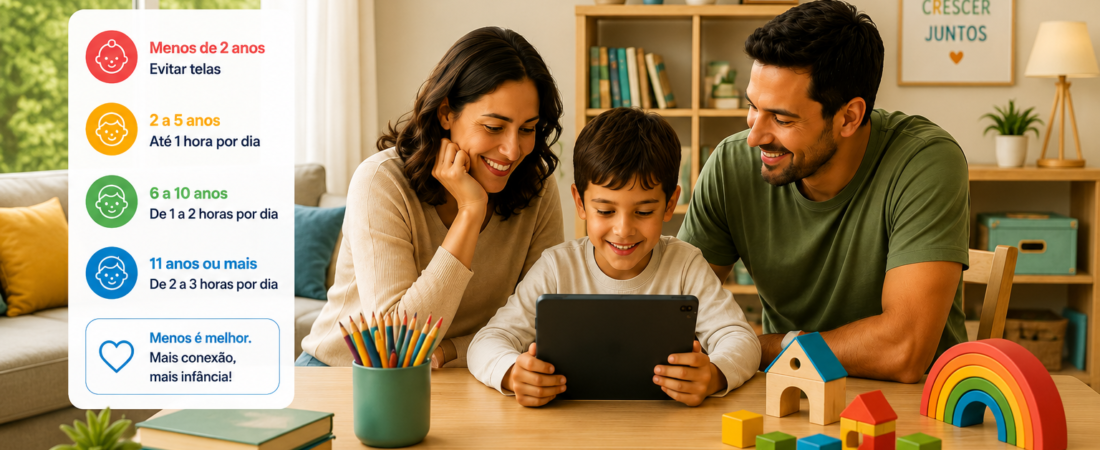 Quanto tempo de tela é recomendado para crianças? Guia por idade